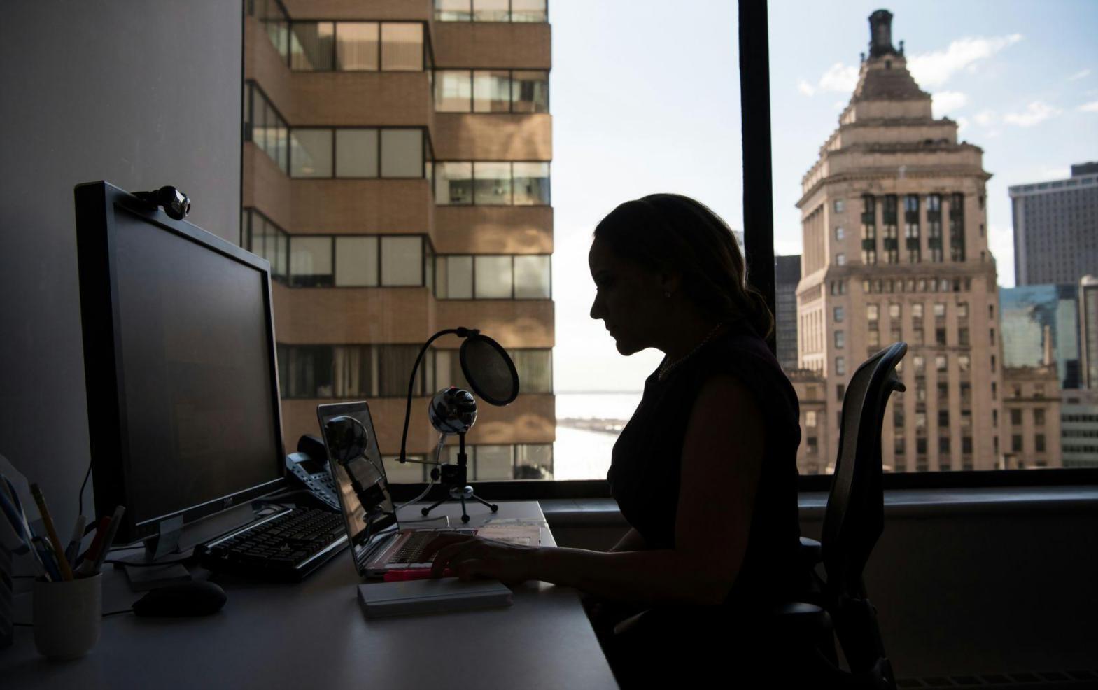 Investment analysis workspace showing financial charts and research materials